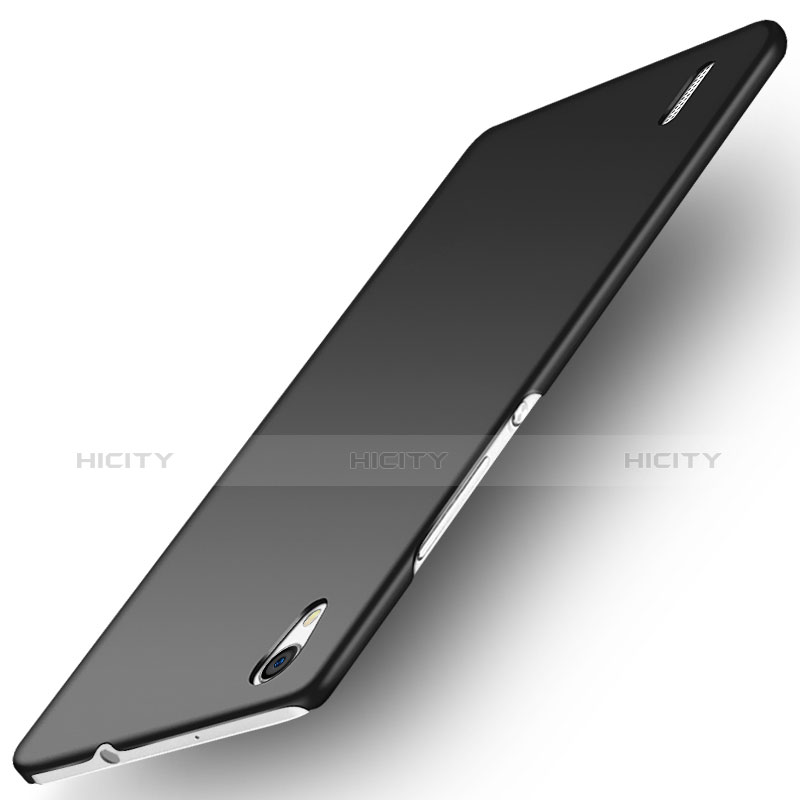 Funda Dura Plastico Rigida Fino Arenisca para Huawei P7 Dual SIM Negro