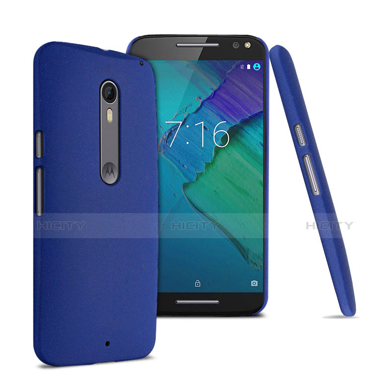 Funda Dura Plastico Rigida Fino Arenisca para Motorola Moto X Style Azul