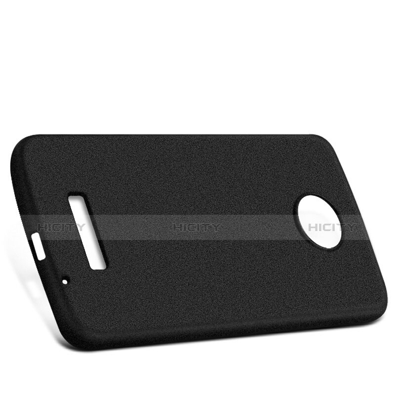 Funda Dura Plastico Rigida Fino Arenisca para Motorola Moto Z Negro