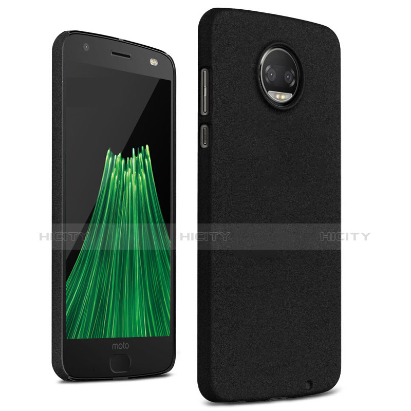 Funda Dura Plastico Rigida Fino Arenisca para Motorola Moto Z2 Force Negro