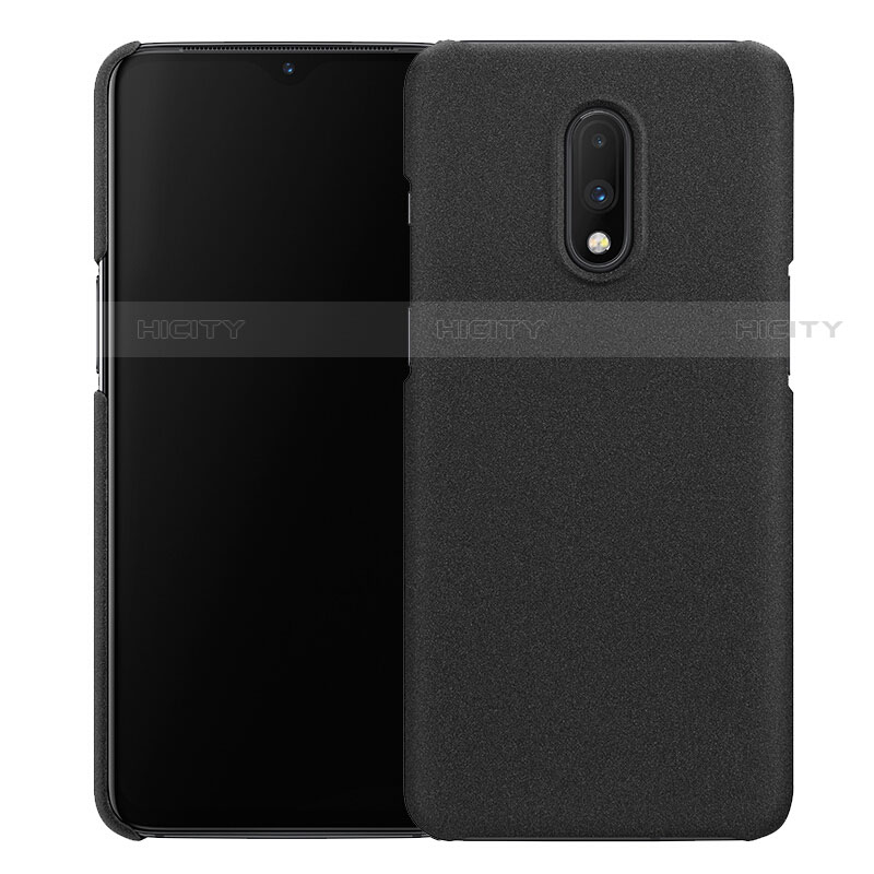 Funda Dura Plastico Rigida Fino Arenisca para OnePlus 7 Negro