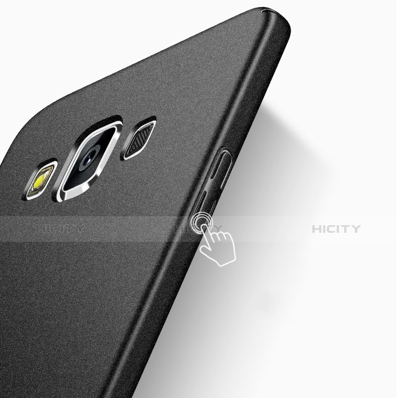 Funda Dura Plastico Rigida Fino Arenisca para Samsung Galaxy A7 SM-A700 Negro