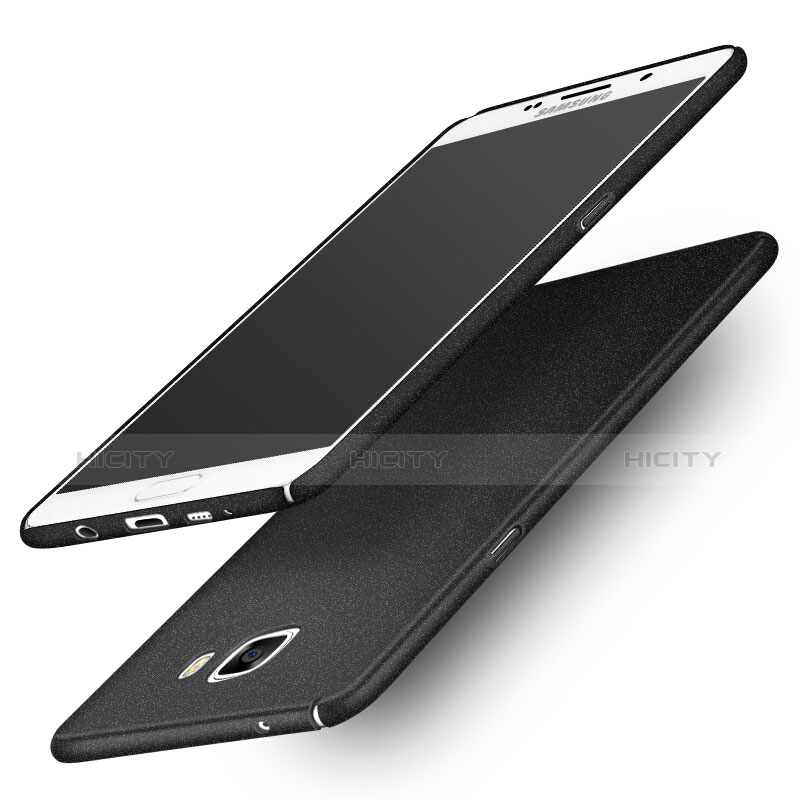 Funda Dura Plastico Rigida Fino Arenisca para Samsung Galaxy A9 Pro (2016) SM-A9100 Negro