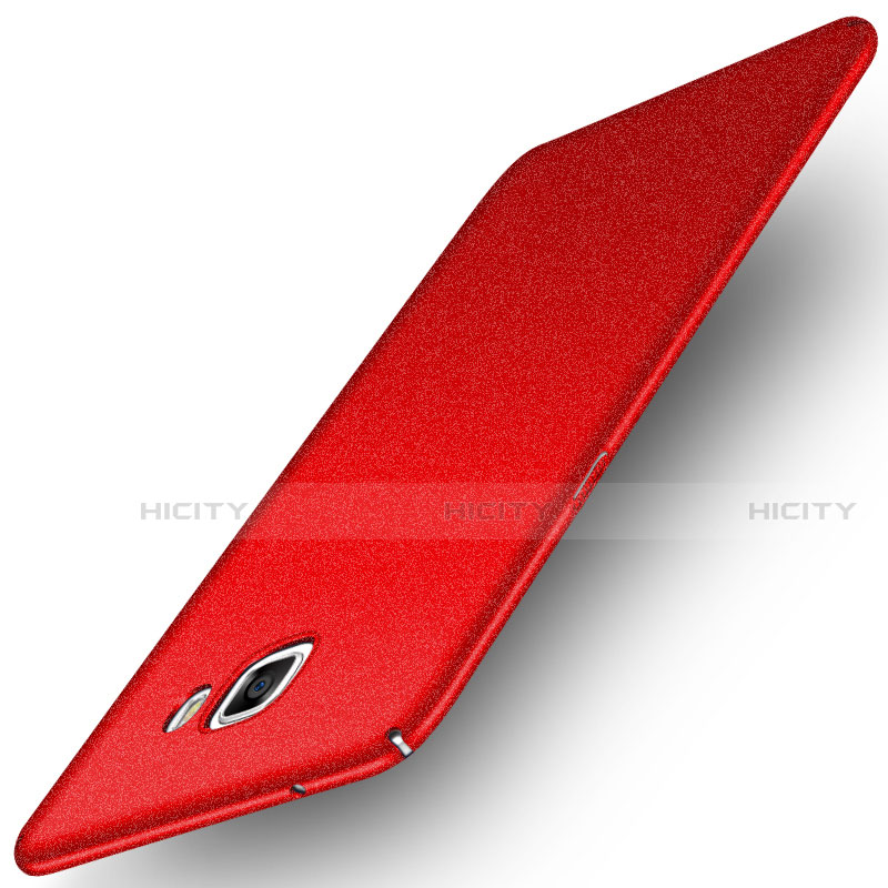 Funda Dura Plastico Rigida Fino Arenisca para Samsung Galaxy C9 Pro C9000 Rojo