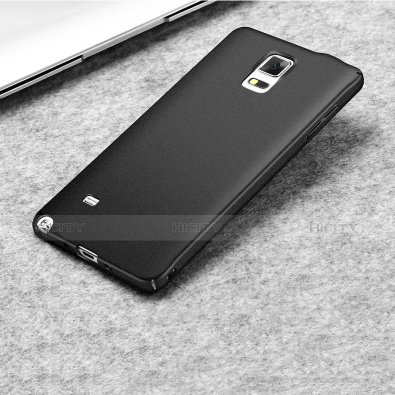 Funda Dura Plastico Rigida Fino Arenisca para Samsung Galaxy Note 4 SM-N910F Negro