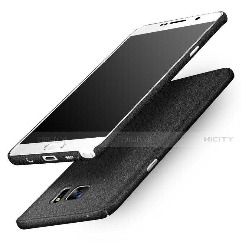 Funda Dura Plastico Rigida Fino Arenisca para Samsung Galaxy Note 5 N9200 N920 N920F Negro