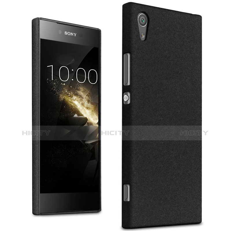 Funda Dura Plastico Rigida Fino Arenisca para Sony Xperia XA1 Negro