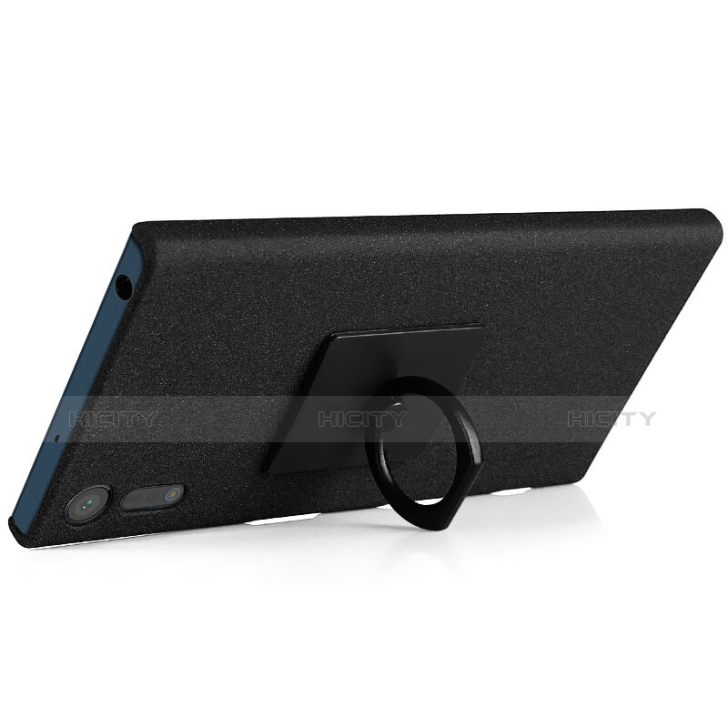 Funda Dura Plastico Rigida Fino Arenisca para Sony Xperia XZ Negro