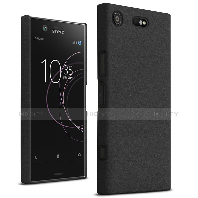 Funda Dura Plastico Rigida Fino Arenisca para Sony Xperia XZ1 Compact Negro