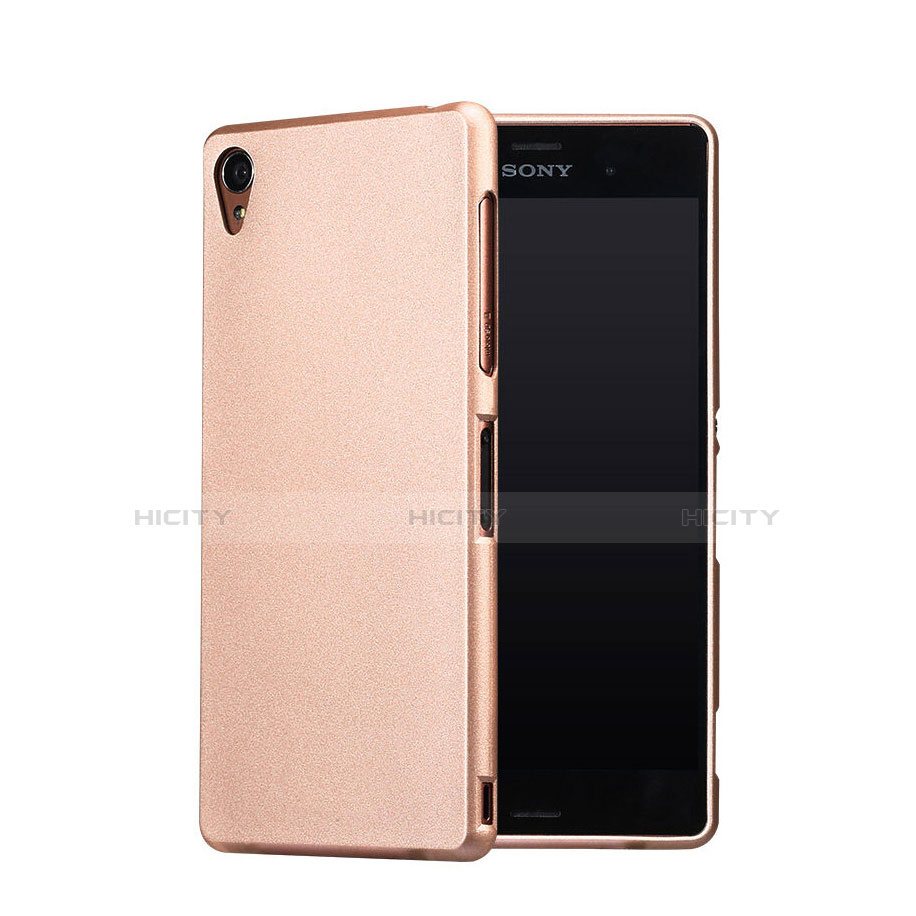 Funda Dura Plastico Rigida Fino Arenisca para Sony Xperia Z3 Oro