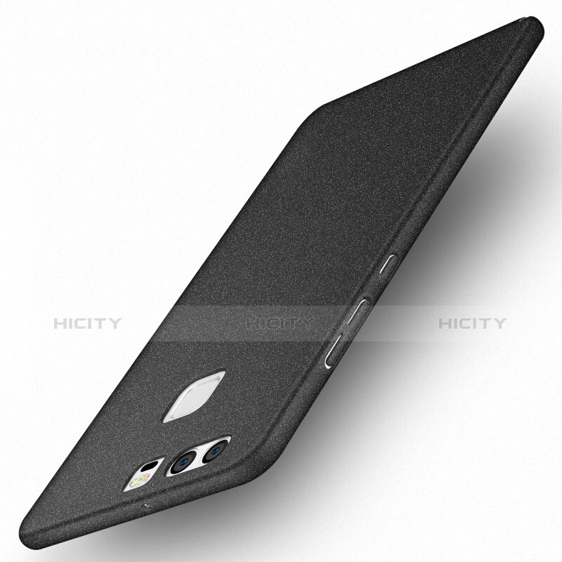 Funda Dura Plastico Rigida Fino Arenisca Q01 para Huawei P9 Plus Negro