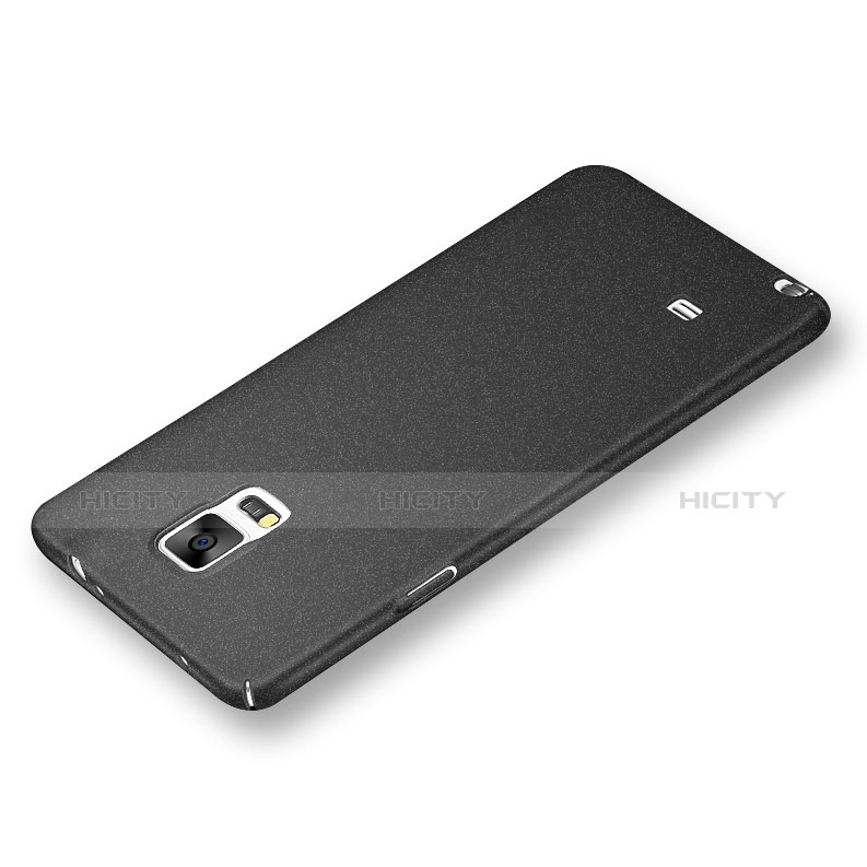 Funda Dura Plastico Rigida Fino Arenisca Q01 para Samsung Galaxy Note 4 SM-N910F Negro
