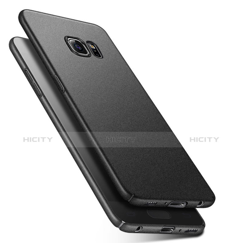 Funda Dura Plastico Rigida Fino Arenisca Q01 para Samsung Galaxy S6 Duos SM-G920F G9200 Negro