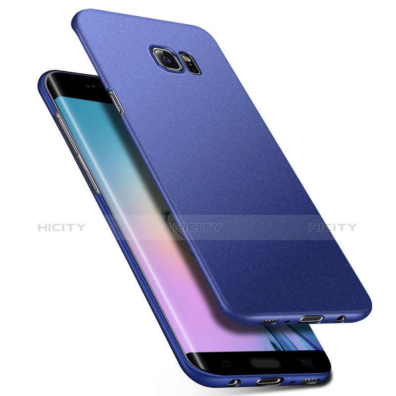 Funda Dura Plastico Rigida Fino Arenisca Q01 para Samsung Galaxy S6 Edge SM-G925 Azul