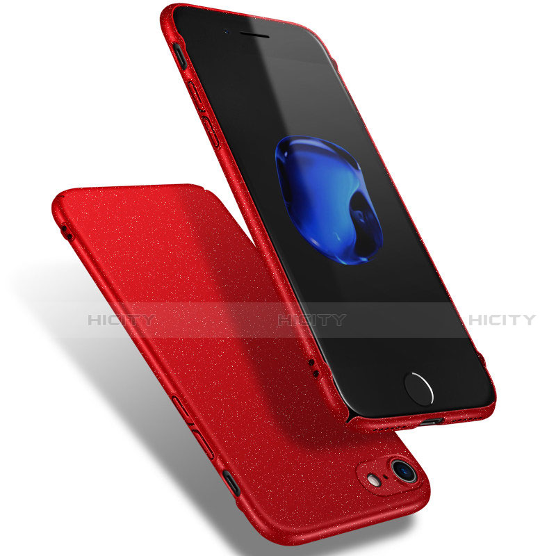 Funda Dura Plastico Rigida Fino Arenisca Q02 para Apple iPhone SE (2020) Rojo