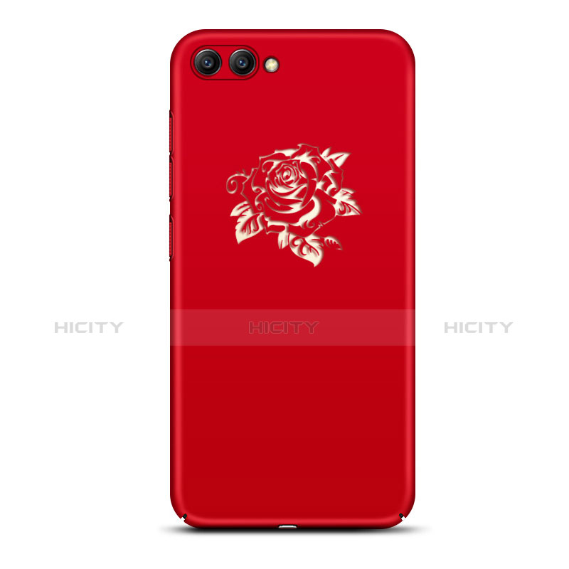 Funda Dura Plastico Rigida Flores para Huawei Nova 2S Rojo