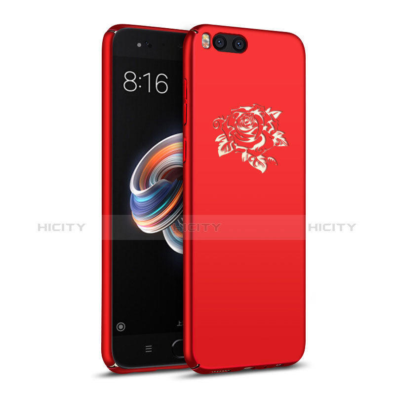 Funda Dura Plastico Rigida Flores para Xiaomi Mi Note 3 Rojo