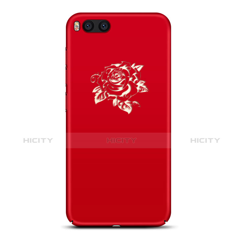 Funda Dura Plastico Rigida Flores para Xiaomi Mi Note 3 Rojo