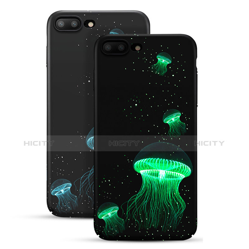 Funda Dura Plastico Rigida Fluorescencia para Apple iPhone 8 Plus Negro