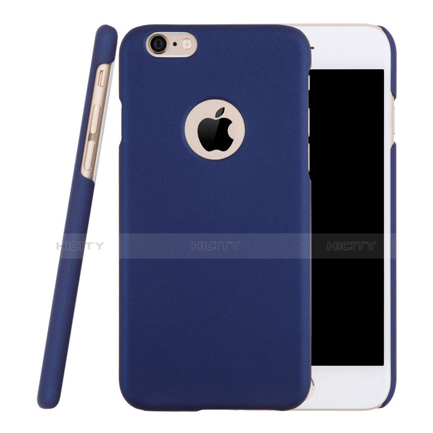 Funda Dura Plastico Rigida Mate con Agujero para Apple iPhone 6S Azul