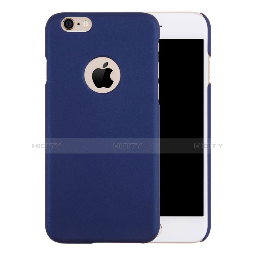 Funda Dura Plastico Rigida Mate con Agujero para Apple iPhone 6S Azul