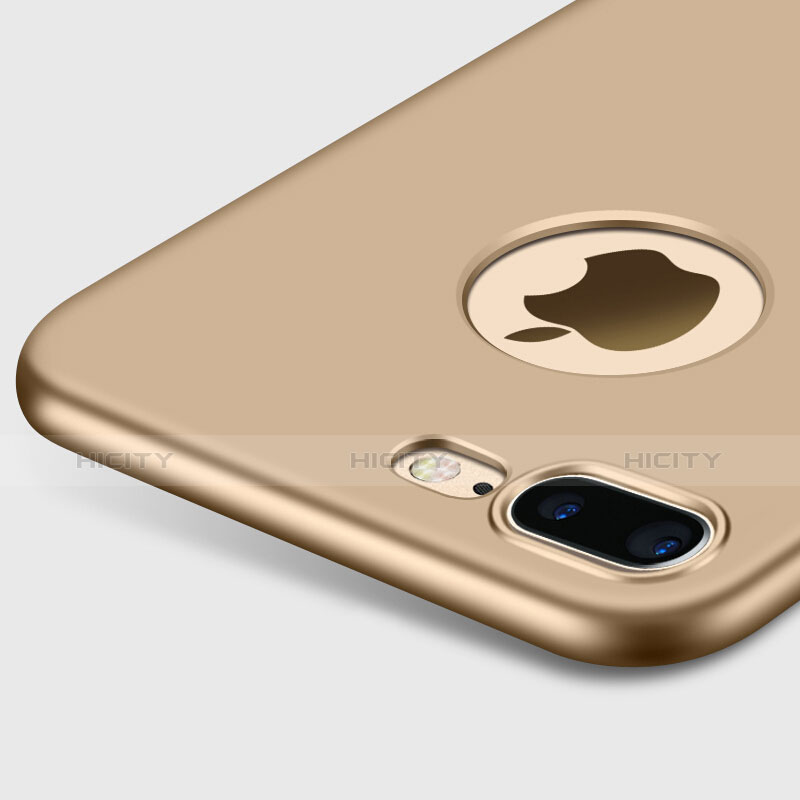 Funda Dura Plastico Rigida Mate con Agujero para Apple iPhone 8 Plus Oro