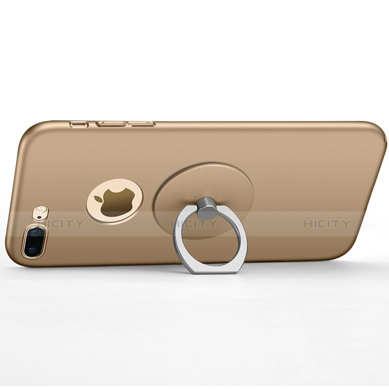 Funda Dura Plastico Rigida Mate con Agujero para Apple iPhone 8 Plus Oro