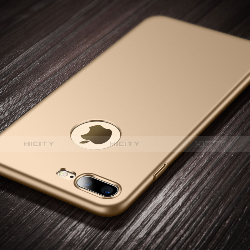 Funda Dura Plastico Rigida Mate con Agujero para Apple iPhone 8 Plus Oro