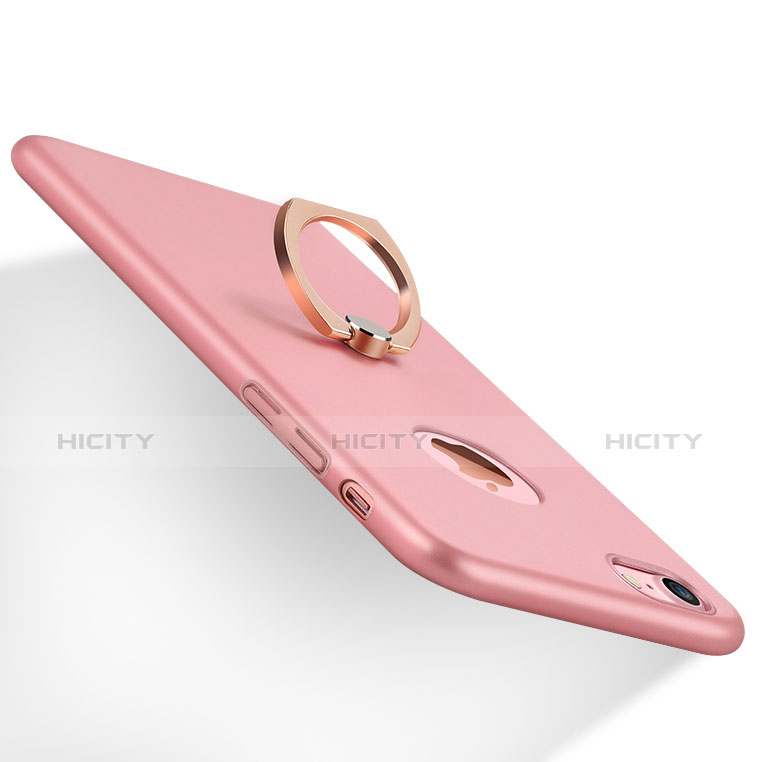 Funda Dura Plastico Rigida Mate con Anillo de dedo Soporte A01 para Apple iPhone 7 Rosa