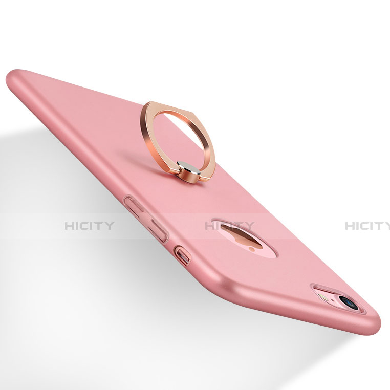 Funda Dura Plastico Rigida Mate con Anillo de dedo Soporte A01 para Apple iPhone SE (2020) Rosa