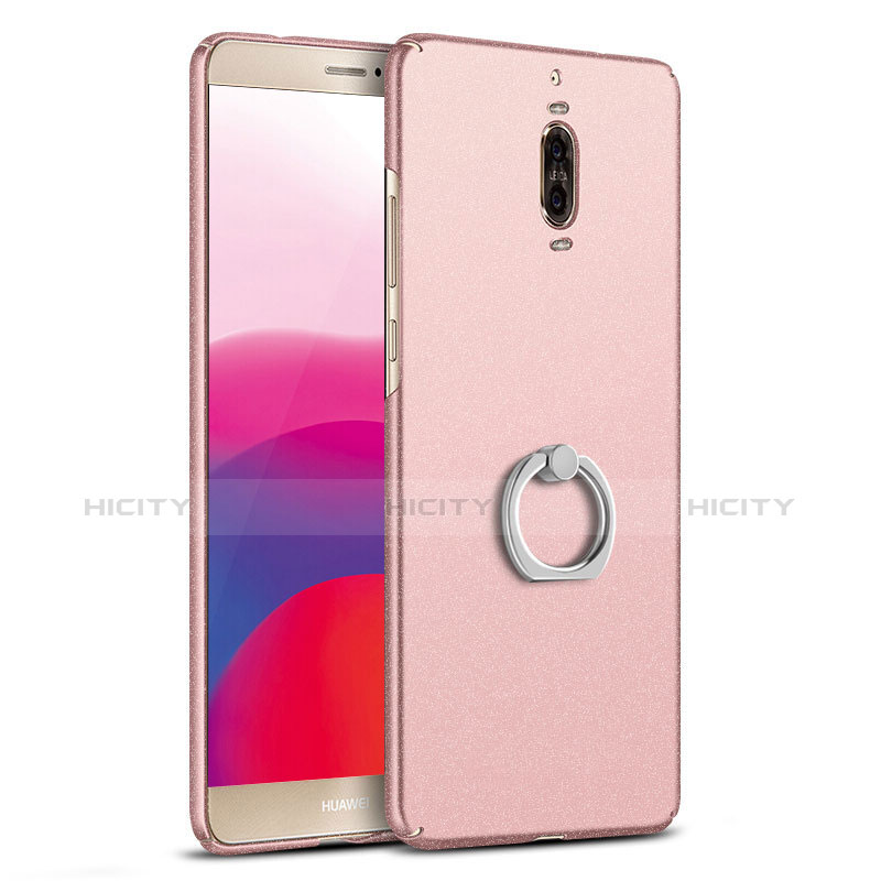 Funda Dura Plastico Rigida Mate con Anillo de dedo Soporte A02 para Huawei Mate 9 Pro Oro Rosa