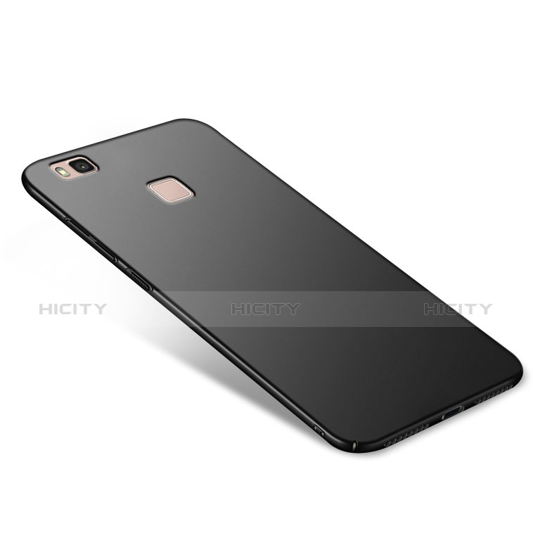 Funda Dura Plastico Rigida Mate con Anillo de dedo Soporte A02 para Huawei P9 Lite Negro