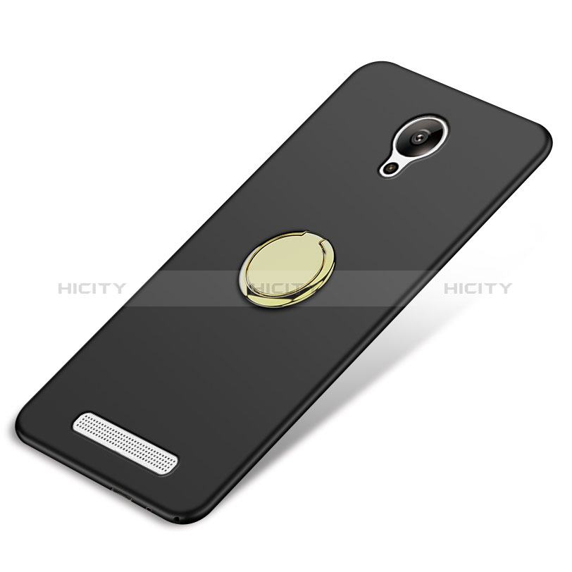 Funda Dura Plastico Rigida Mate con Anillo de dedo Soporte A02 para Xiaomi Redmi Note 2 Negro