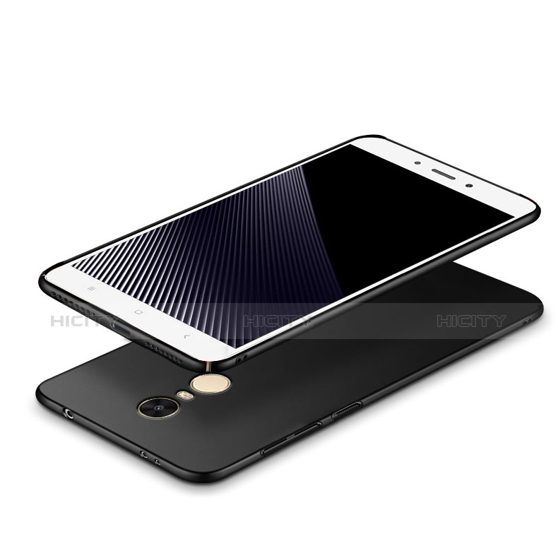 Funda Dura Plastico Rigida Mate con Anillo de dedo Soporte A02 para Xiaomi Redmi Note 4X Negro