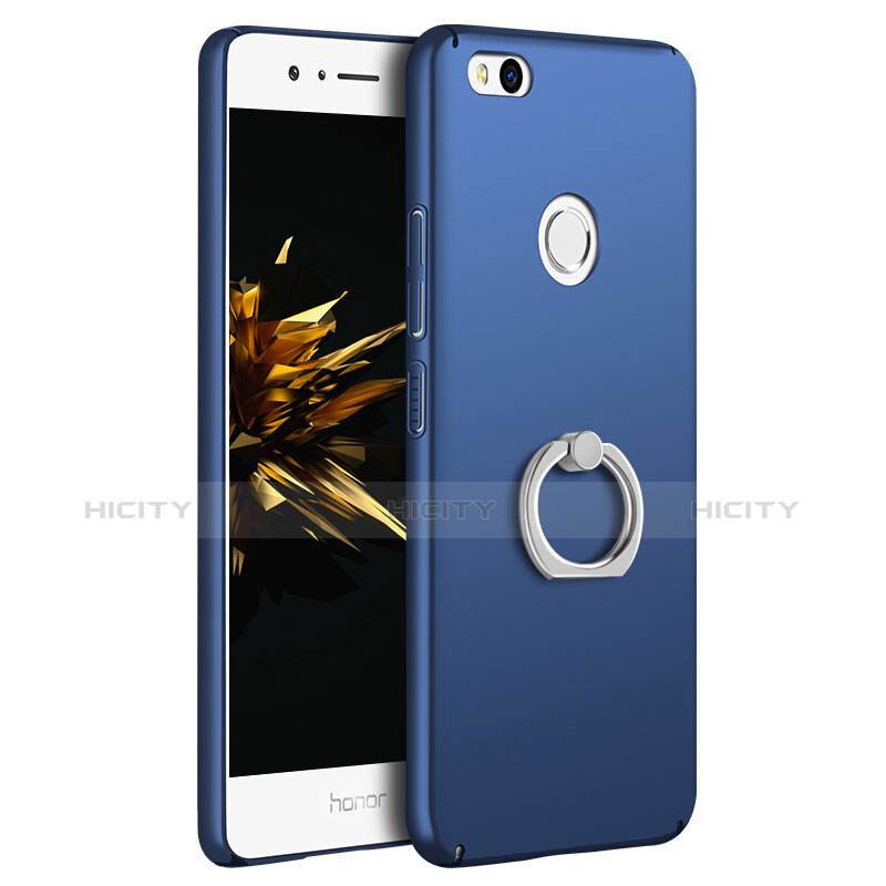 Funda Dura Plastico Rigida Mate con Anillo de dedo Soporte A03 para Huawei Nova Lite Azul