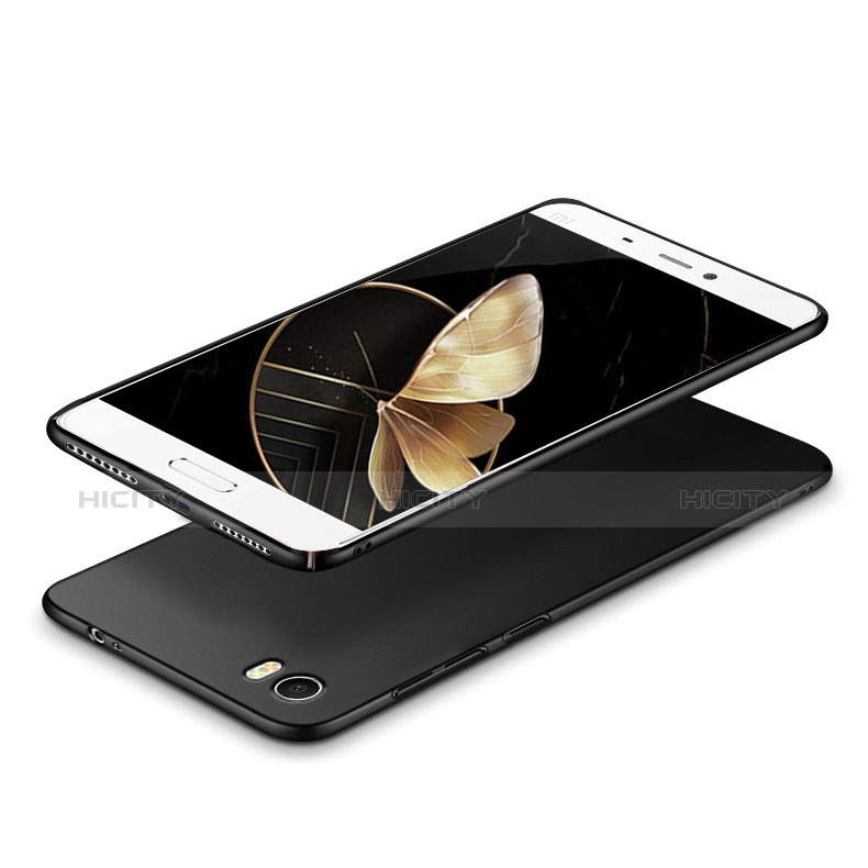 Funda Dura Plastico Rigida Mate con Anillo de dedo Soporte A03 para Xiaomi Mi 5 Negro
