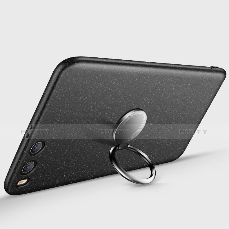 Funda Dura Plastico Rigida Mate con Anillo de dedo Soporte A03 para Xiaomi Mi 6 Negro