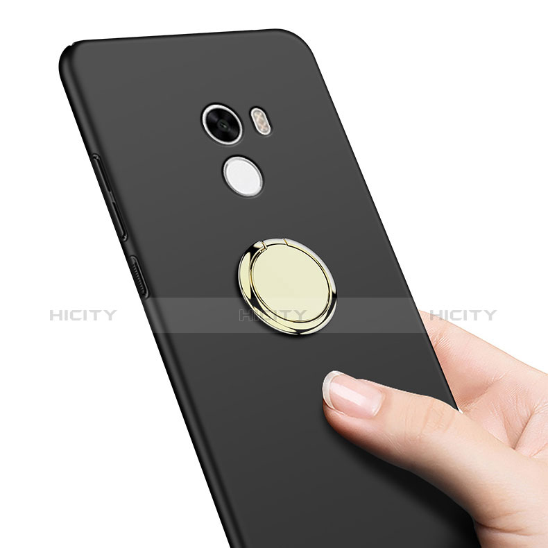 Funda Dura Plastico Rigida Mate con Anillo de dedo Soporte A03 para Xiaomi Mi Mix Negro