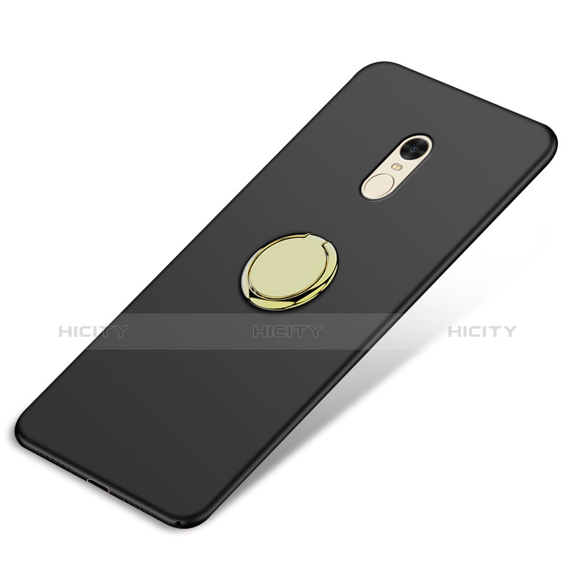 Funda Dura Plastico Rigida Mate con Anillo de dedo Soporte A03 para Xiaomi Redmi Note 4X High Edition Negro