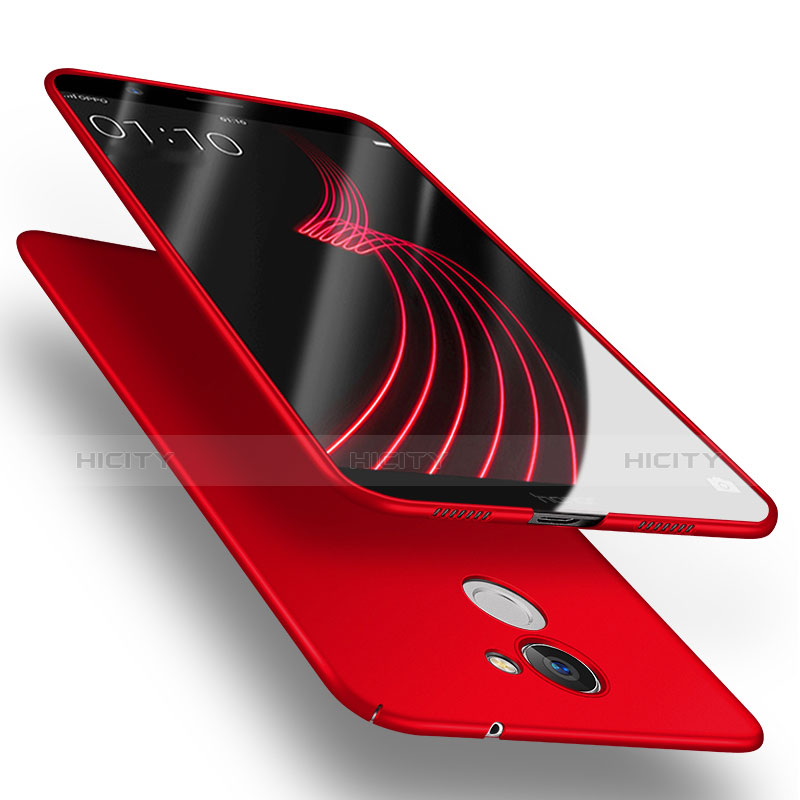 Funda Dura Plastico Rigida Mate con Anillo de dedo Soporte A05 para Huawei Enjoy 7 Plus Rojo