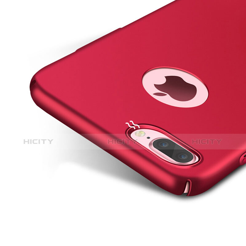 Funda Dura Plastico Rigida Mate con Anillo de dedo Soporte F01 para Apple iPhone 8 Plus Rojo