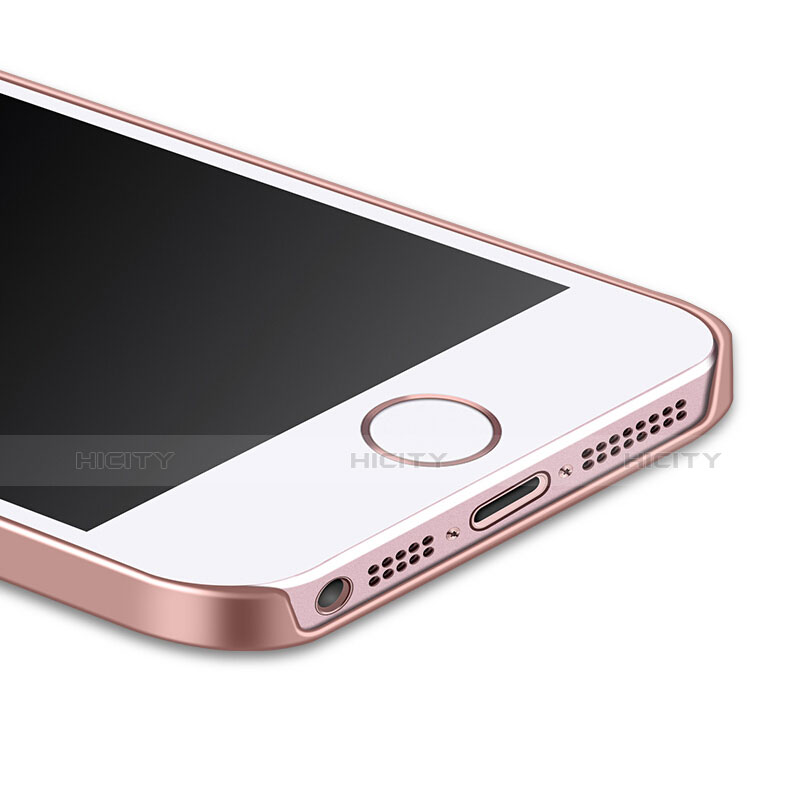 Funda Dura Plastico Rigida Mate con Anillo de dedo Soporte para Apple iPhone 5S Rosa