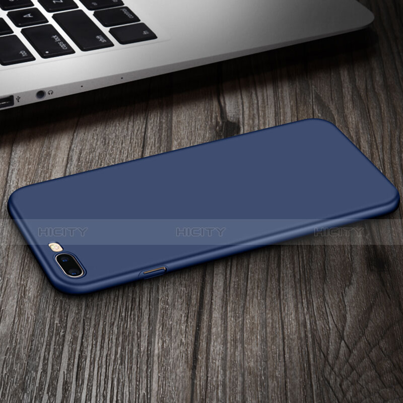 Funda Dura Plastico Rigida Mate con Anillo de dedo Soporte para Apple iPhone 8 Plus Azul