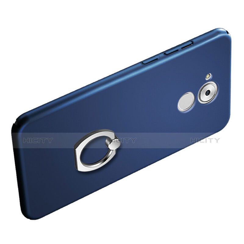 Funda Dura Plastico Rigida Mate con Anillo de dedo Soporte para Huawei Enjoy 6S Azul