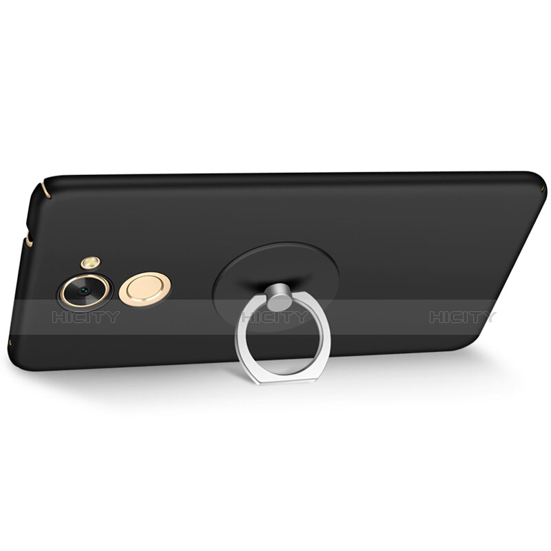 Funda Dura Plastico Rigida Mate con Anillo de dedo Soporte para Huawei Enjoy 7 Plus Negro