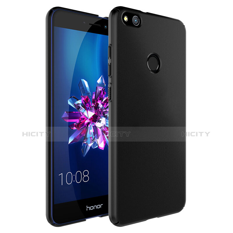 Funda Dura Plastico Rigida Mate con Anillo de dedo Soporte para Huawei GR3 (2017) Negro