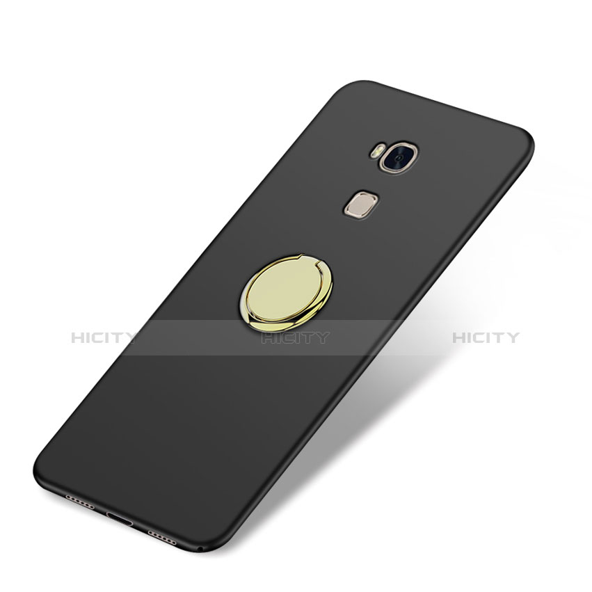 Funda Dura Plastico Rigida Mate con Anillo de dedo Soporte para Huawei GR5 Negro