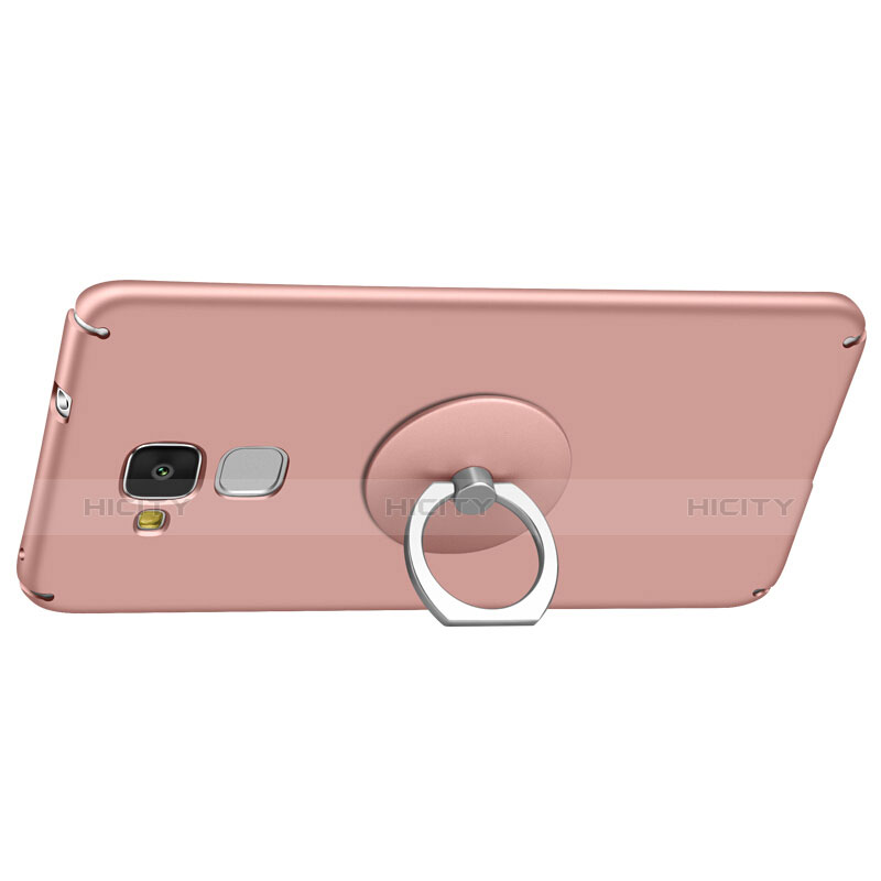 Funda Dura Plastico Rigida Mate con Anillo de dedo Soporte para Huawei GT3 Oro Rosa