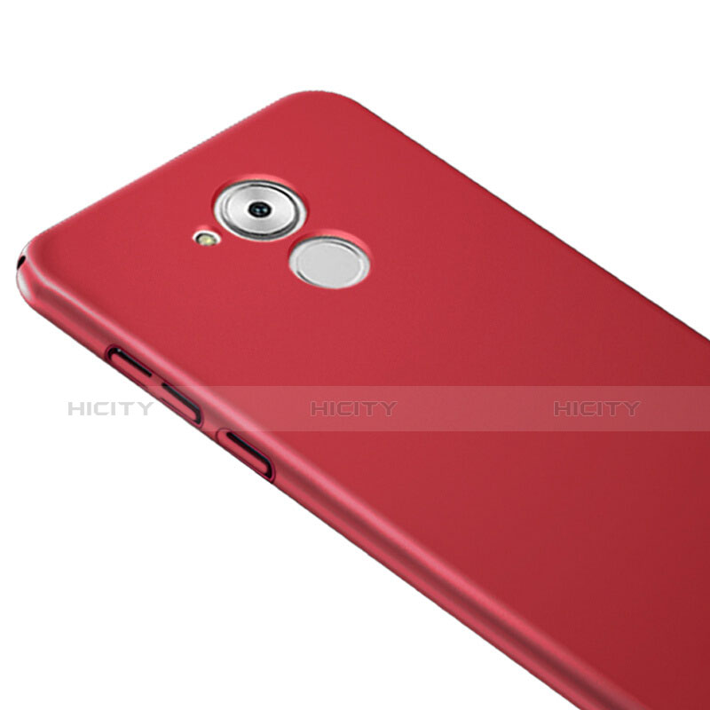 Funda Dura Plastico Rigida Mate con Anillo de dedo Soporte para Huawei Honor 6C Rojo