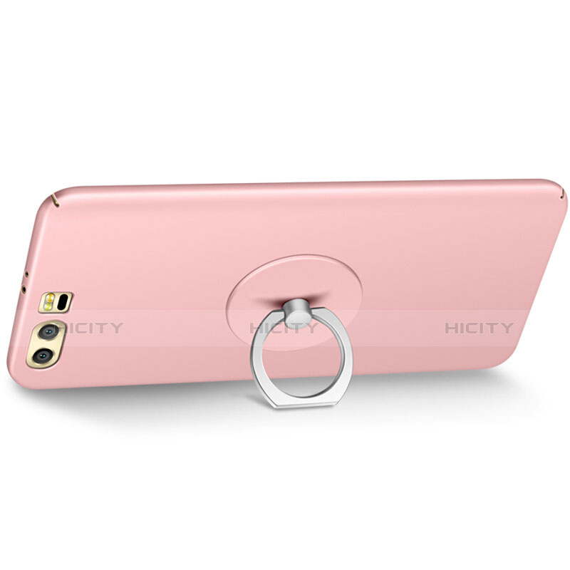 Funda Dura Plastico Rigida Mate con Anillo de dedo Soporte para Huawei Honor 9 Rosa